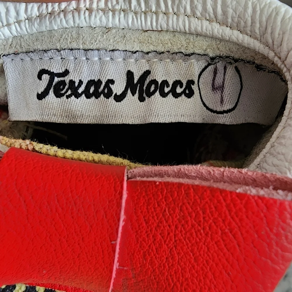 Buc-ee's Tie Dye Kids Moccasins with Red Bow Size Toddler 4